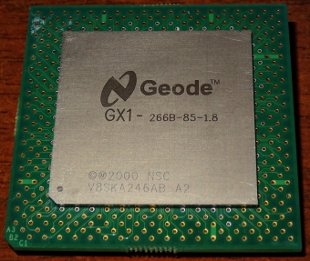 National Semiconductor Geode GX1 266B-85-1,8 CPU, 266 MHz, Cyrix SoC, 2000 NSC V8SKA246AB A2